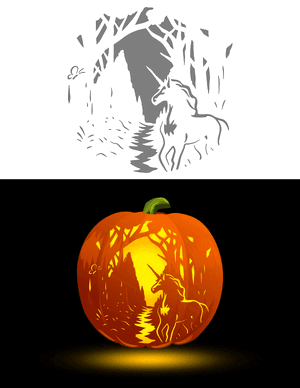 Mythical Forest Pumpkin Stencil