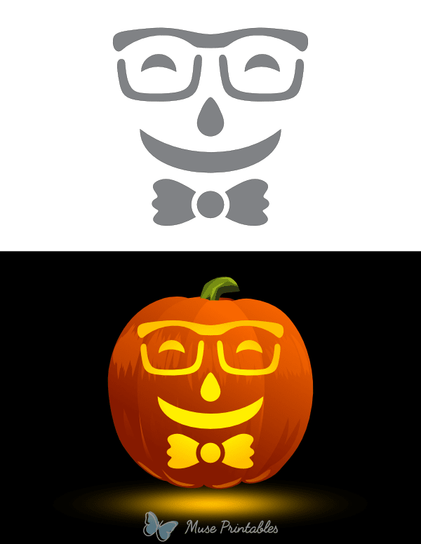 Printable Nerdy Pumpkin Stencil