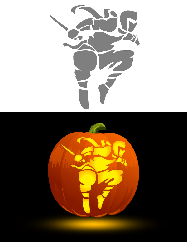 Ninja Pumpkin Stencil