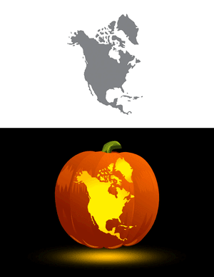 North America Pumpkin Stencil