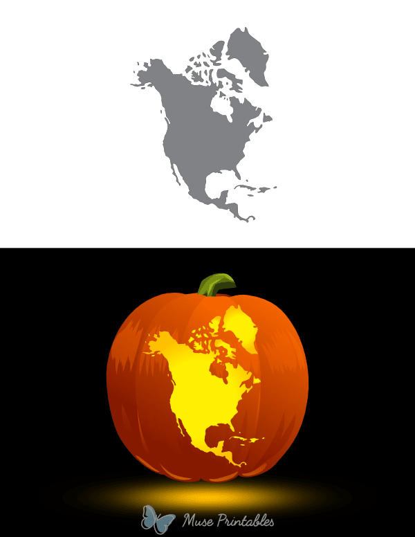 North America Pumpkin Stencil