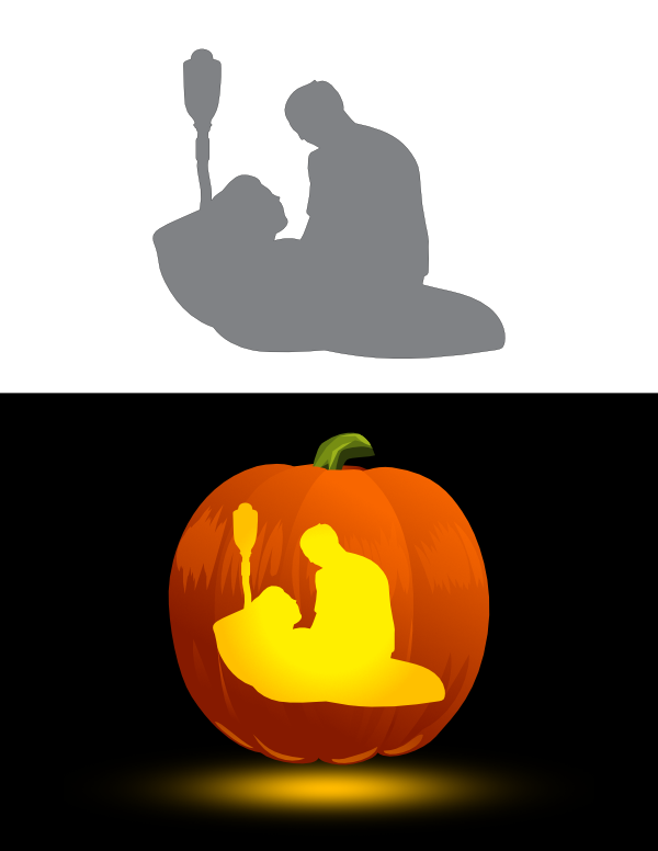 Printable Nurse And Patient Pumpkin Stencil