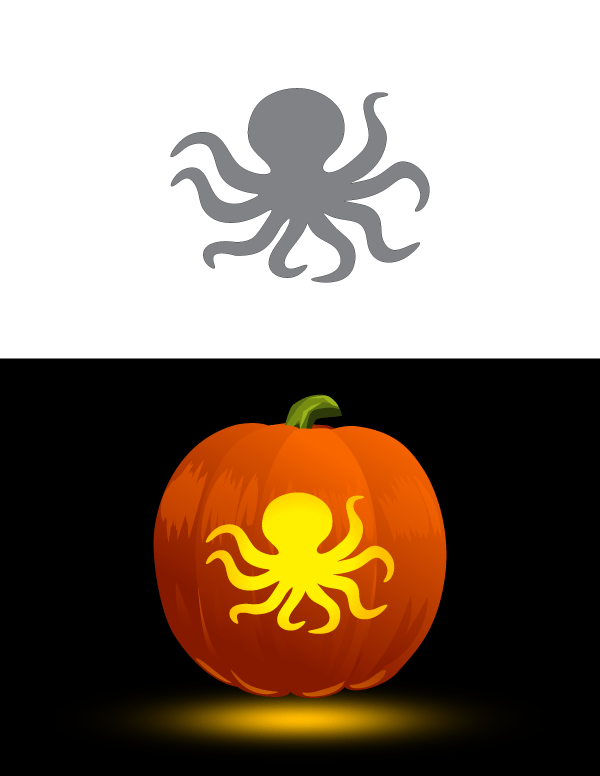 Octopus Pumpkin Stencil