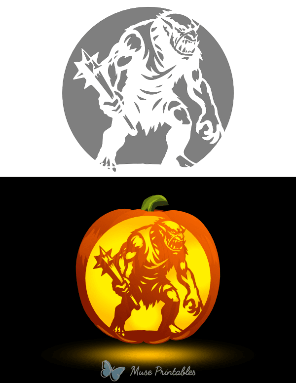 Ogre Pumpkin Stencil