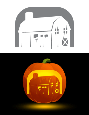 Old Barn Pumpkin Stencil