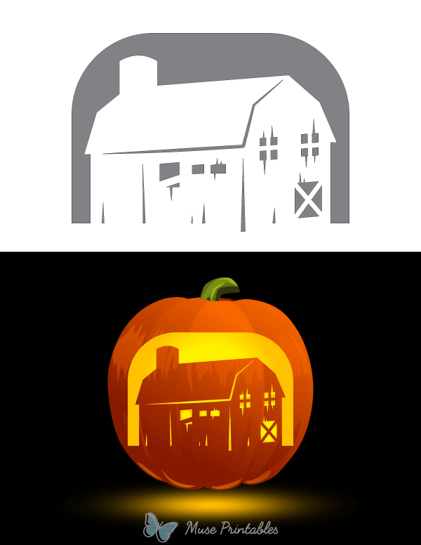 Old Barn Pumpkin Stencil