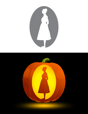 Old-Fashioned Nurse Pumpkin Stencil