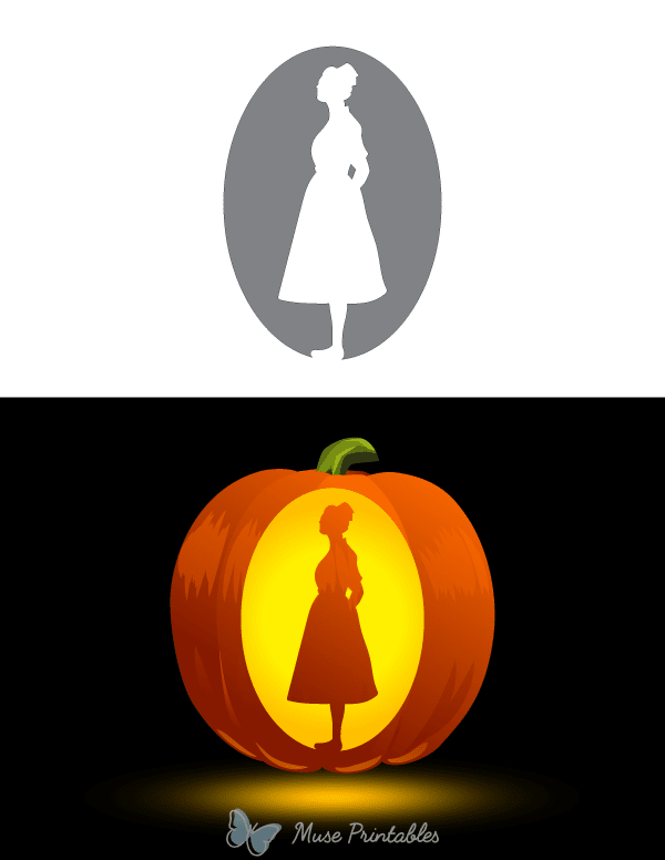 Old-Fashioned Nurse Pumpkin Stencil