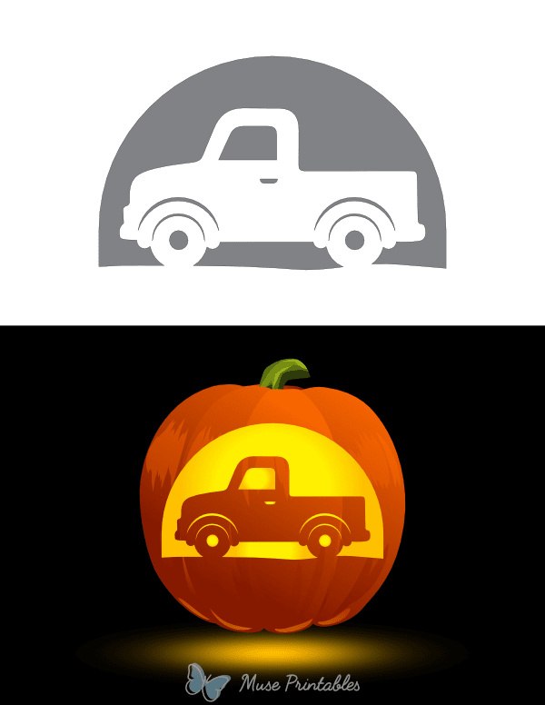 Old-Fashioned Truck Pumpkin Stencil