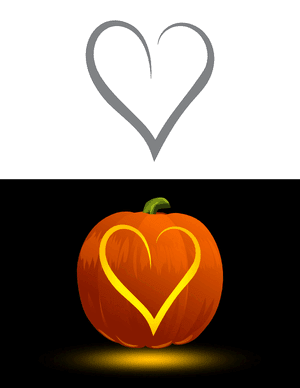 Open Heart Pumpkin Stencil