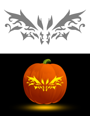 Ornate Bat Pumpkin Stencil