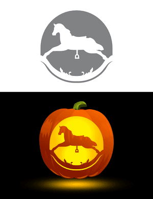 Ornate Rocking Horse Pumpkin Stencil