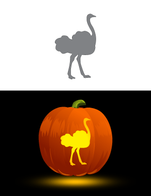 Ostrich Pumpkin Stencil