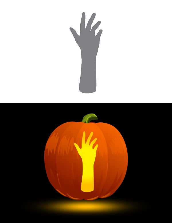 Outstretched Hand Pumpkin Stencil