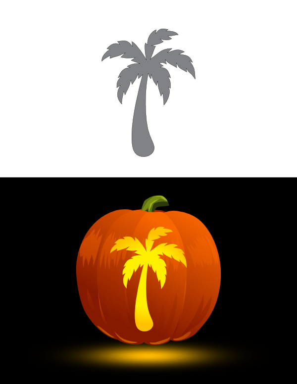 Palm Tree Pumpkin Stencil