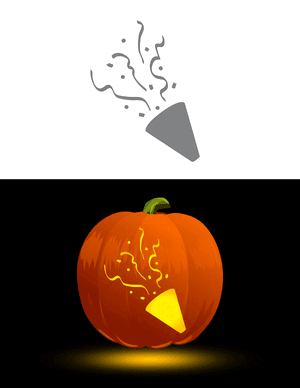 Party Popper Pumpkin Stencil