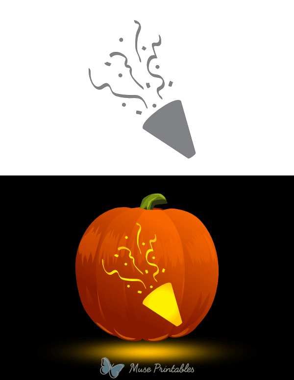 Party Popper Pumpkin Stencil