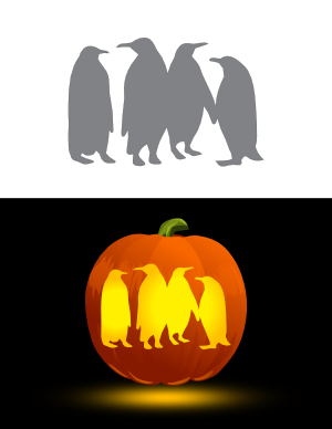 Penguin Colony Pumpkin Stencil