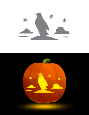 Penguin on Iceberg Pumpkin Stencil