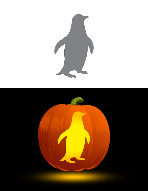 Penguin Pumpkin Stencil