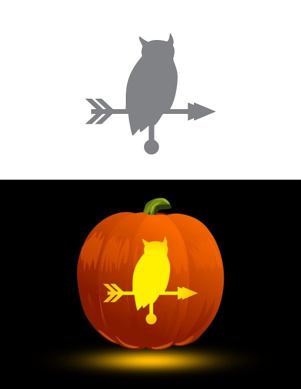 Perching Owl Pumpkin Stencil