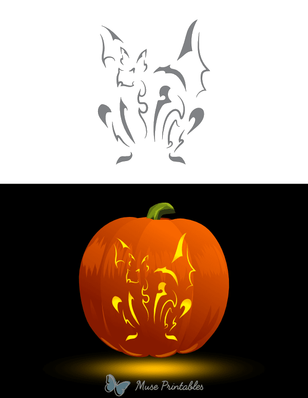 Perching Tribal Gargoyle Pumpkin Stencil