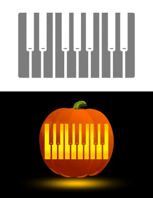 Piano Keys Pumpkin Stencil