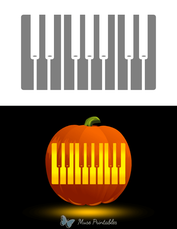Piano Keys Pumpkin Stencil