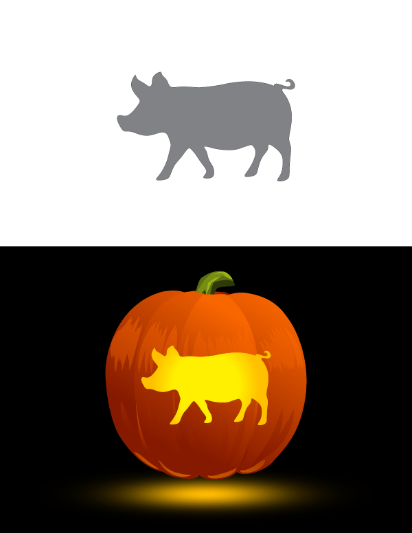 Pig Pumpkin Stencil