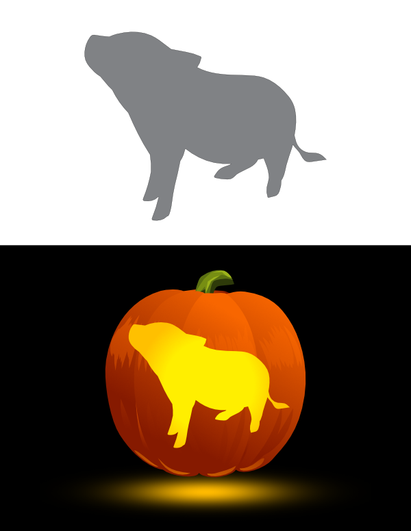 Printable Piglet Pumpkin Stencil