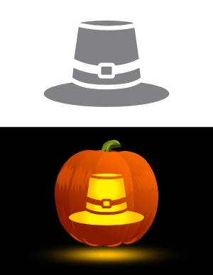 Pilgrim Hat Pumpkin Stencil