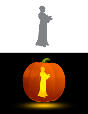 Pilgrim Woman Pumpkin Stencil