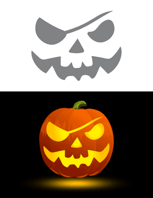 Pirate Jack-o'-lantern Face Pumpkin Stencil