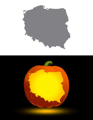 Poland Pumpkin Stencil