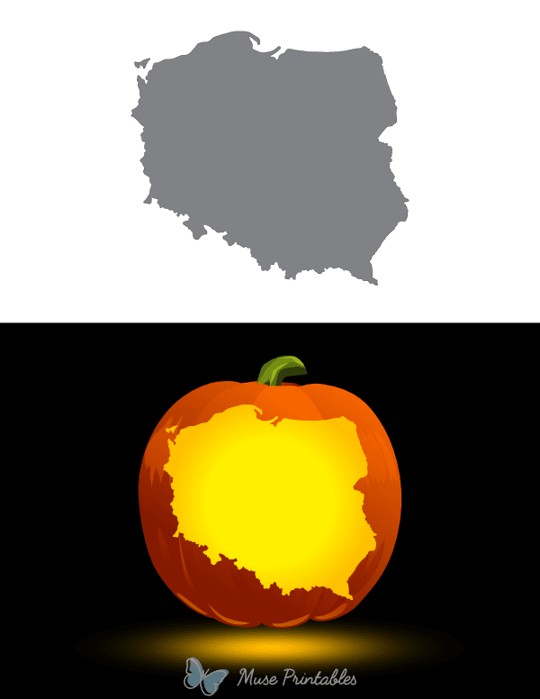 Poland Pumpkin Stencil