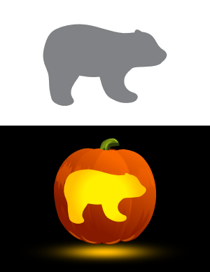 Polar Bear Cub Pumpkin Stencil
