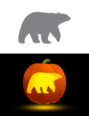 Polar Bear Pumpkin Stencil