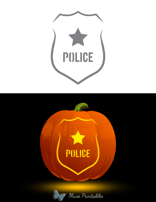 Police Badge Pumpkin Stencil