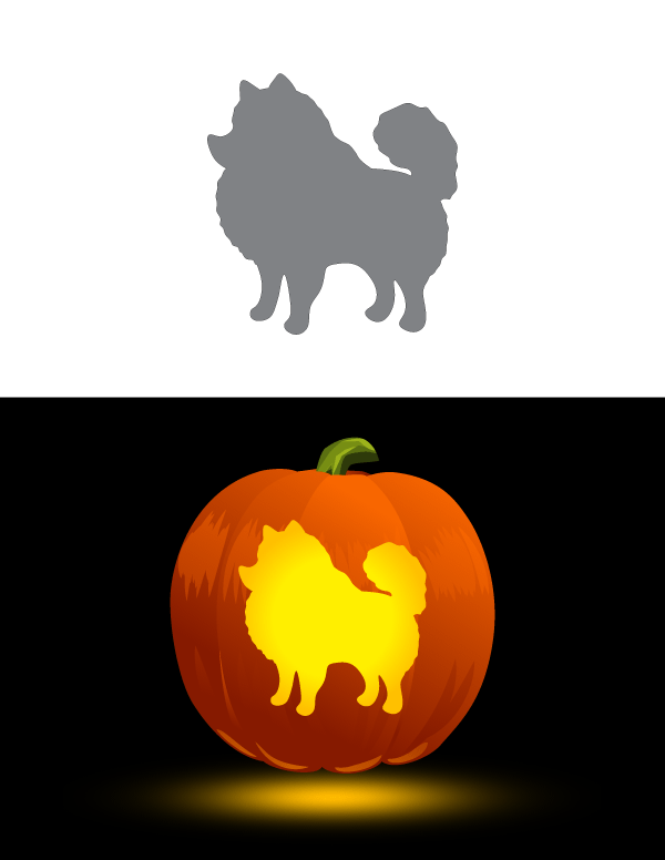 Pomeranian Pumpkin Stencil