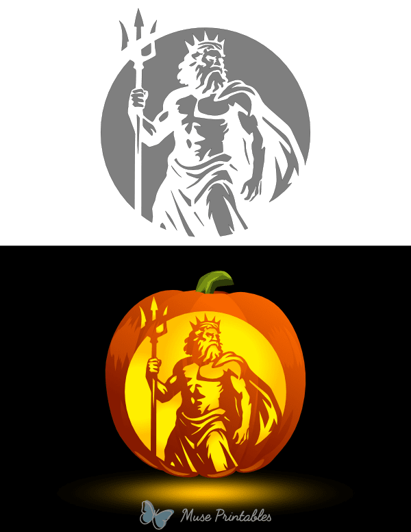 Poseidon Pumpkin Stencil