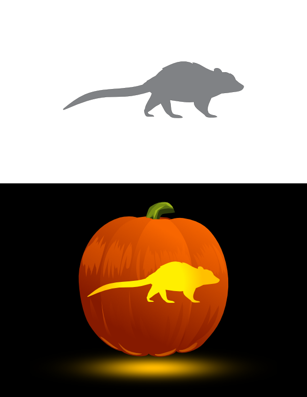 Possum Side View Pumpkin Stencil