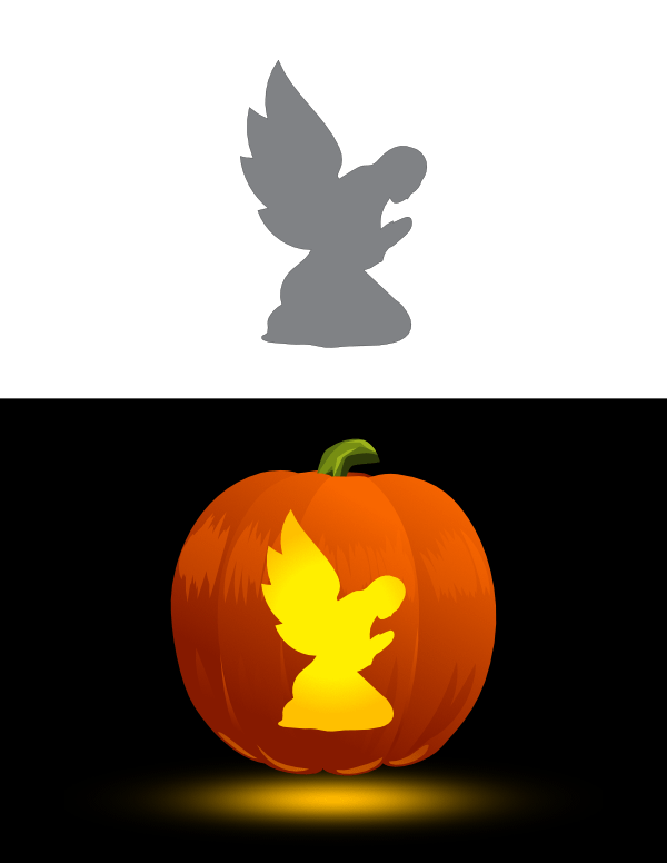 Angel Wings Pumpkin Stencil