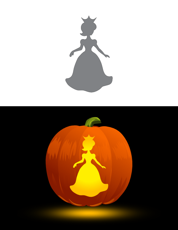 princess crown pumpkin carving stencil