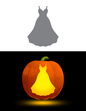 Prom Dress Pumpkin Stencil