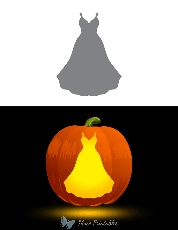 Prom Dress Pumpkin Stencil