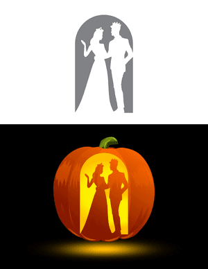 Prom King and Queen Pumpkin Stencil