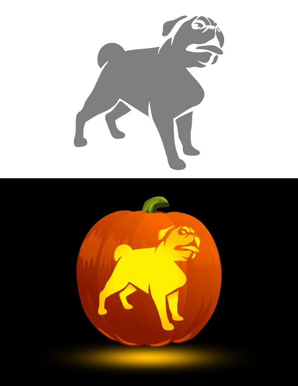 Pug Pumpkin Stencil