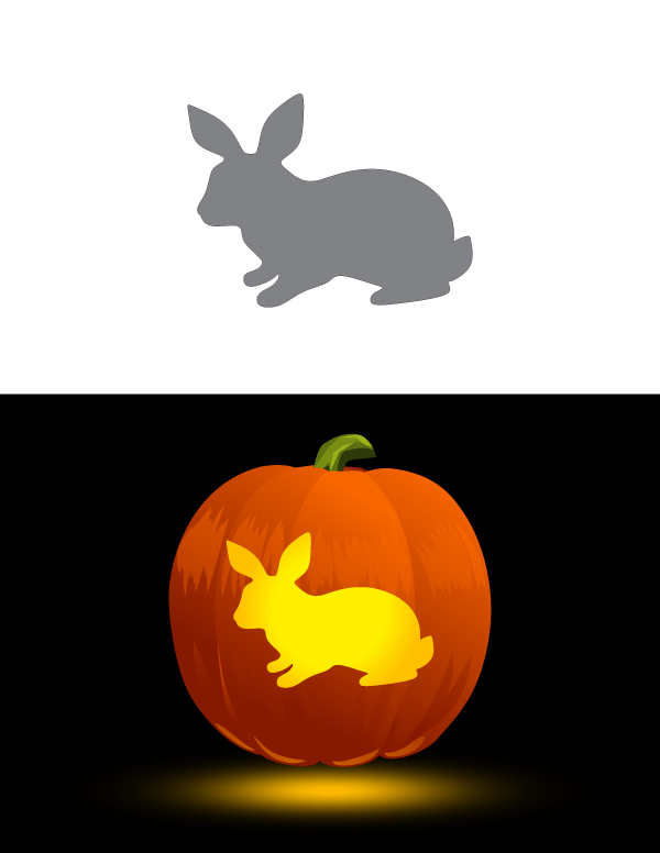 Printable Rabbit Pumpkin Stencil