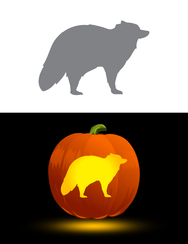 Raccoon Pumpkin Carving Stencil