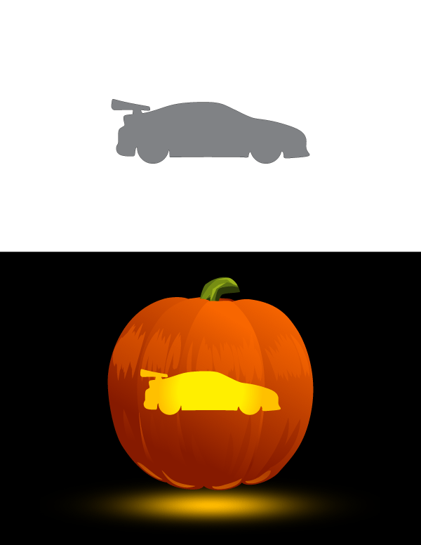 Printable Race Car Pumpkin Stencil